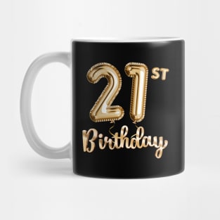 21st Birthday Gifts - Party Balloons Gold Mug